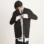 GAOSTUDIOS中长款 毛边厚风衣简约宽松西装 领小众原创设计师男外套