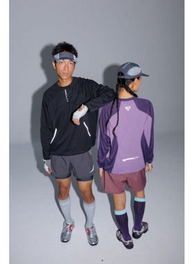 VTPS国潮情侣山系城市户外运动休闲轻量化速干撞色拼接反光长T袖