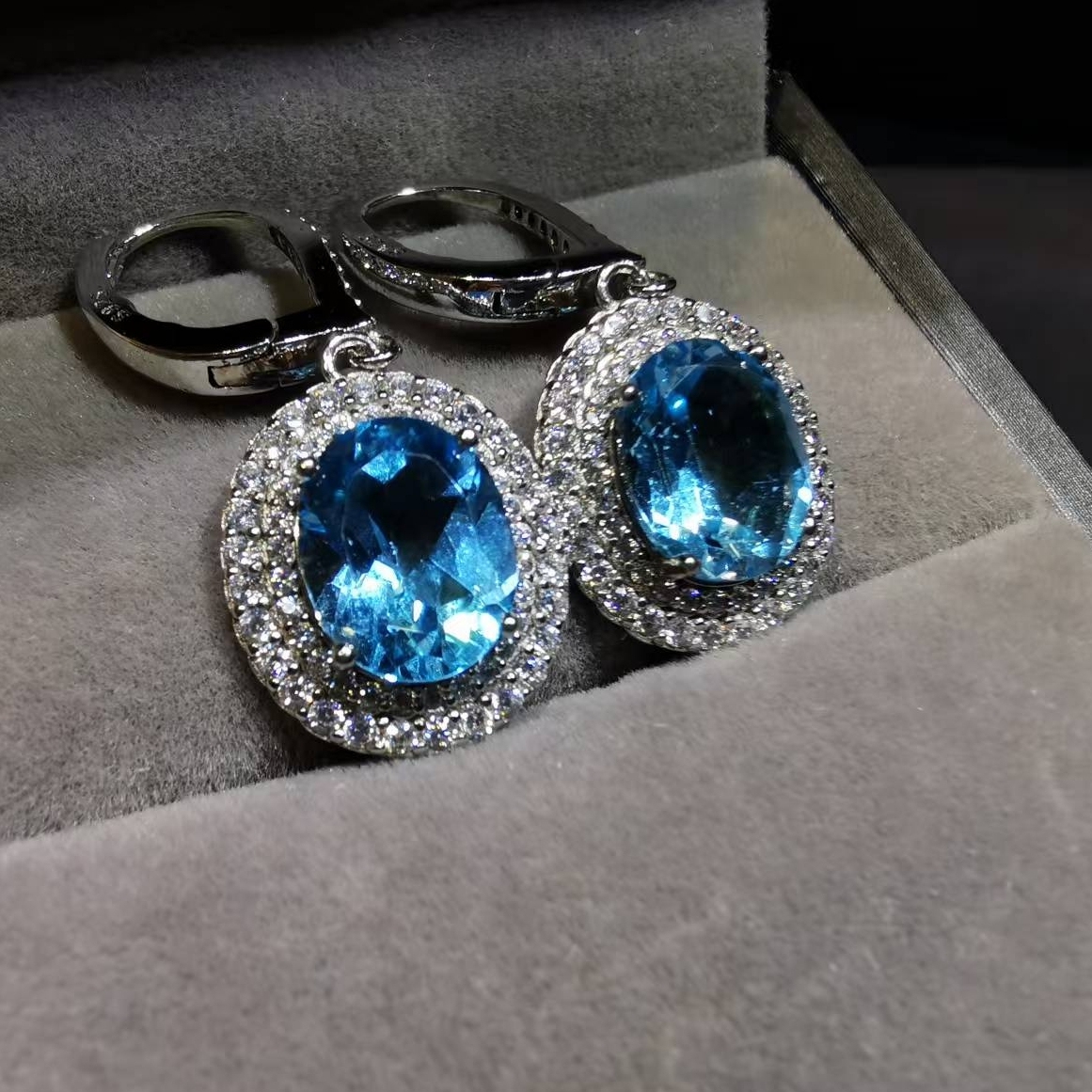 【luna与胖弟】 JN-CBGF7-100 托帕石银镶耳坠