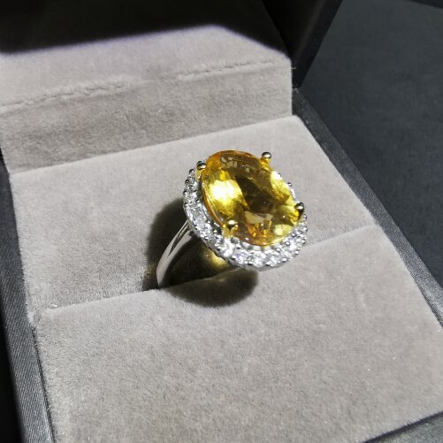 【luna与胖弟】JN17-109 黄水晶镶嵌戒指 多样性发其一