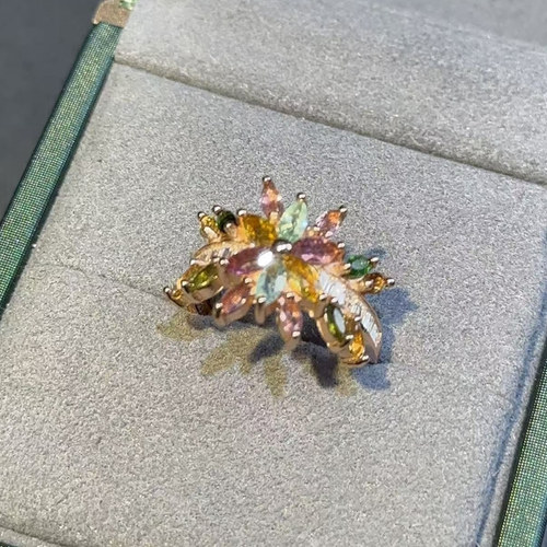 【luna与胖弟】 JN-LR7-112 碧玺银镶戒指