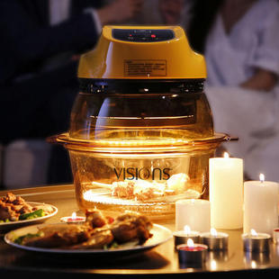 美国康宁3.5/4.1L玻璃锅+旋风电烤炉空气炸锅电炸锅炸薯条机正品