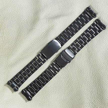 适配卡西欧手表黑色钢带MTF305 OMW710实心不锈钢表带手表链