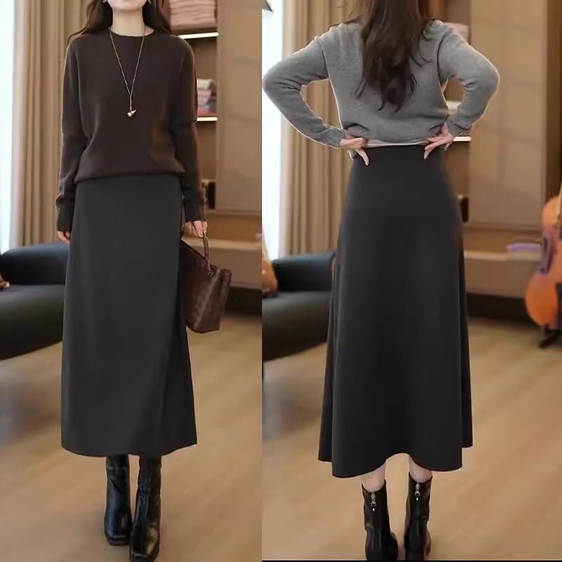 半身裙女2025新款秋冬款毛呢包臀裙显瘦高级感羊绒裙子配大衣冬裙
