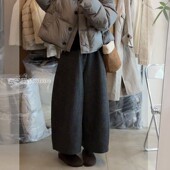 高腰百搭八分萝卜裤 韩系格子毛呢九分休闲阔腿裤 女2025秋冬新款 子