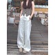宽松极简高级感百搭慵懒长裤 休闲裤 2026年夏季 白色抗皱阔腿裤