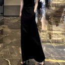 夏季 高级感高腰显瘦裙子 时尚 黑色开叉设计感气质半身裙女2025新款