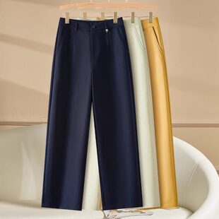 九分阔腿裤女夏薄款西装裤子女2026新款窄版直筒裤子女款夏休闲裤