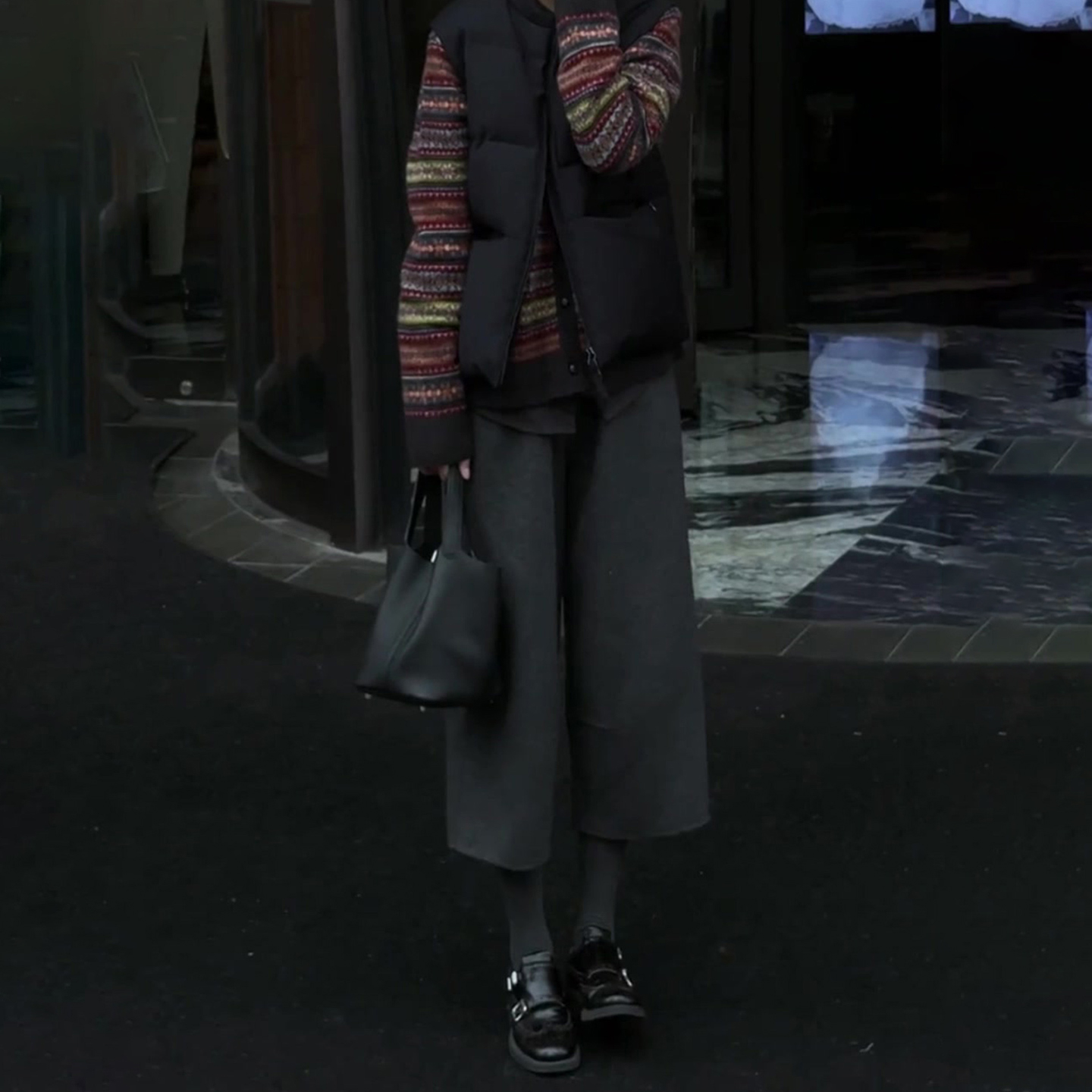 灰色八分毛呢休闲裤女秋冬新款高腰显瘦气质时尚百搭直筒阔腿裤子