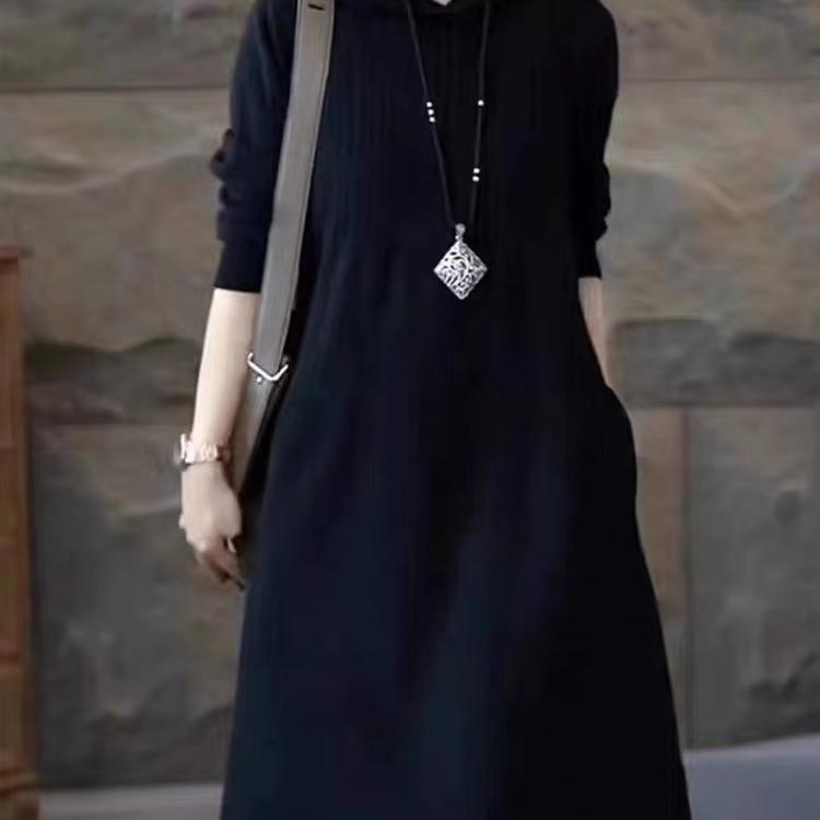 女装长袖连帽卫衣裙春秋休闲