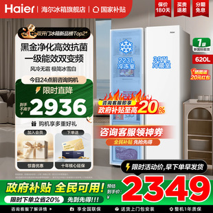 海尔冰箱620升对开双开门一级能效家用变频无霜超大容量官方正品