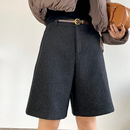 五分裤 显瘦中裤 休闲西裤 羊毛短裤 靴裤 灰色毛呢西装 半裤 女冬季