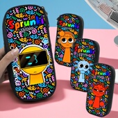 新款 节奏盒子笔袋西蒙机器人中小学生印花帆布耐脏可定制图案笔盒