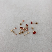迷你隐形红色小锆石耳钉钛钢细针螺丝扣耳骨钉抓钻免摘耳蜗小耳饰