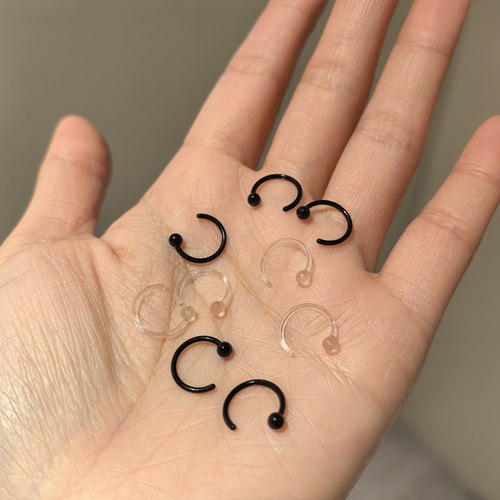 树脂耳圈养耳洞陶瓷耳钉全瓷耳环耳骨钉女睡觉免摘素圈简约耳饰女