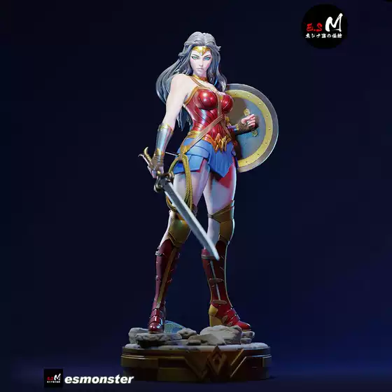 Wonder Woman Diana 3D Printed Model Stl Data File