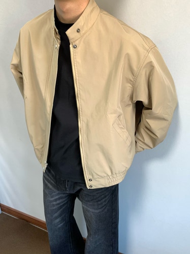 简约cleanfit哈灵顿立领飞行夹克