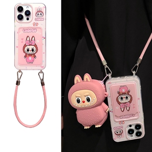 粉色拉布布适用三星s25edge手机壳s24fe新款 a56 s23ultra卡通a07可爱a14卡包a17零钱包a24挂绳a35斜挎a52s女款