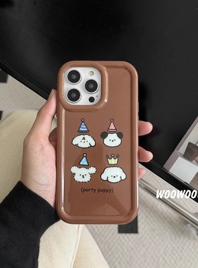 韩国ins可爱小狗适用三星s24ultra手机壳s21fe/s23+复古note20小众a14/a23女a31高级感a42/a50软壳a53新款a72