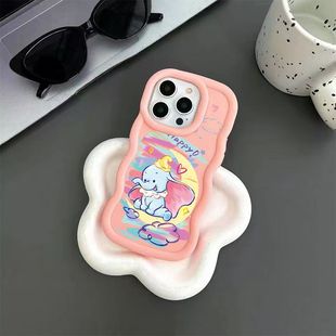 a50防摔a52 s24卡通a32女a35新款 a54软a73 s21fe硅胶a12波浪边a21s 可爱小飞象适用三星s24ultra手机壳s23