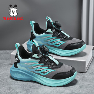 巴布豆童鞋男童运动鞋秋冬季新款皮面防水儿童跑鞋轻便学生老爹鞋