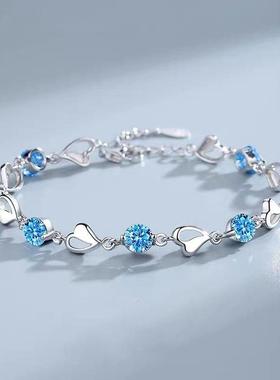 镀银海洋之心手链，ins小众设计，送女友闺蜜生日礼物