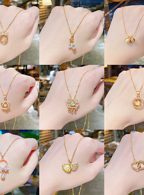 新款钛钢项链不掉色女夏季高级感小众网红吊坠百搭轻奢锁骨链