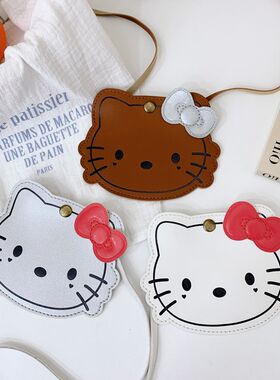 幼儿童可爱hellokitty猫咪小挎包女宝宝卡通小皮包斜挎配饰零钱包
