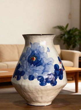 景德镇陶瓷花瓶摆件手工手绘插花花器客厅装饰品摆件绿植 Y7060-9