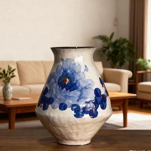 景德镇陶瓷花瓶摆件手工手绘插花花器客厅装饰品摆件绿植 Y7060-9