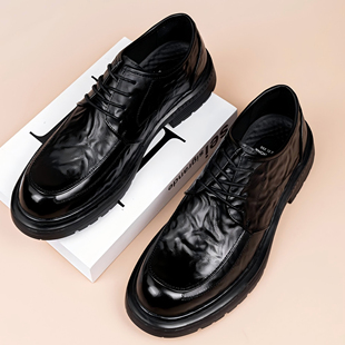 皮鞋男款冬季加绒2026新款真皮年轻人男士商务正装软底休闲鞋子