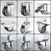 静音家具滑轮带刹转向轮橡胶婴儿床轮子配件滚轮手推车万向轮脚轮