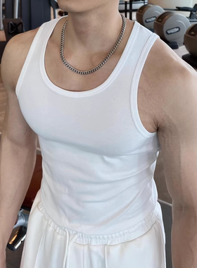 螺纹运动背心男士夏季紧身打底衫弹力训练无袖坎肩肌肉健身上衣潮