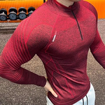 2026马年限定款过肩蟒纹提花无缝显大长袖半拉链弹力速干运动长袖