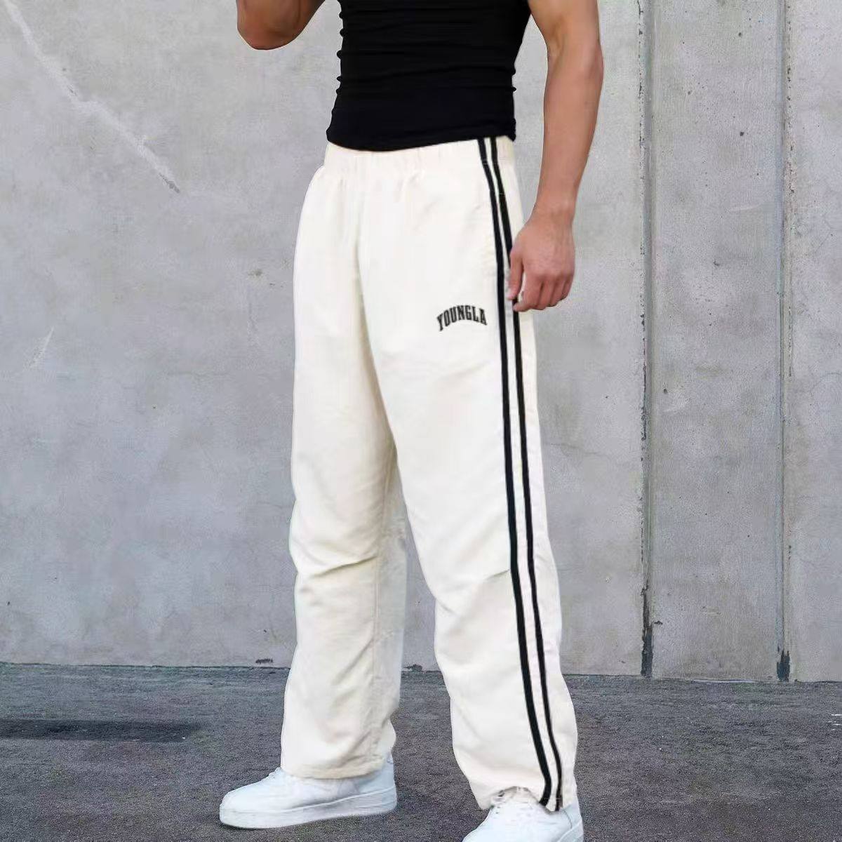 美式运动裤男秋季宽松直筒健身裤速干长裤休闲跑步卫裤训练篮球裤