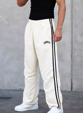 美式运动裤男秋季宽松直筒健身裤速干长裤休闲跑步卫裤训练篮球裤