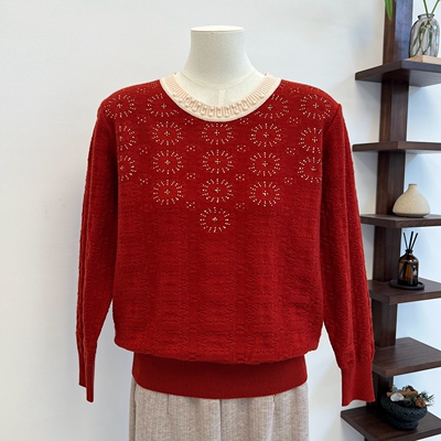 秋冬新款妈妈装针织衫套头毛衣