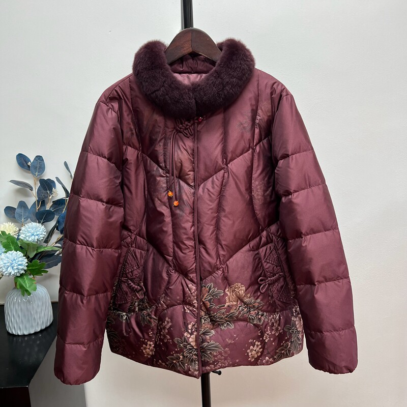 冬季妈妈装羽绒服90绒短款外套