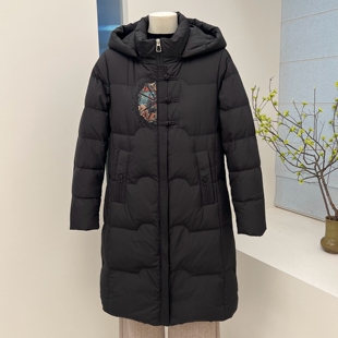 冬季中老年妈妈装厚长款羽绒服外套宽松连帽拉链老年人保暖羽绒袄