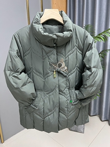 冬季新品中老年保暖白鸭绒羽绒服宽松拉链妈妈装短款奶奶外套上衣
