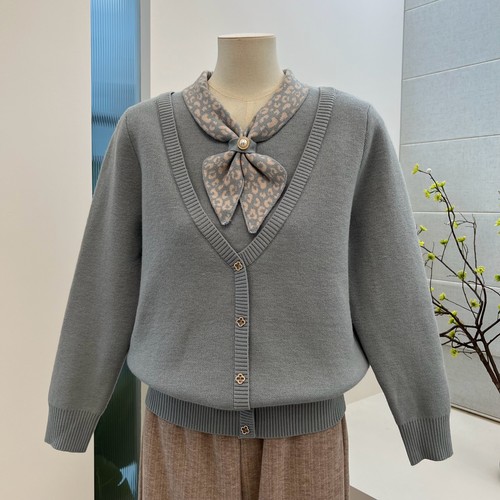 冬季妈妈装围巾领加绒加厚毛衣