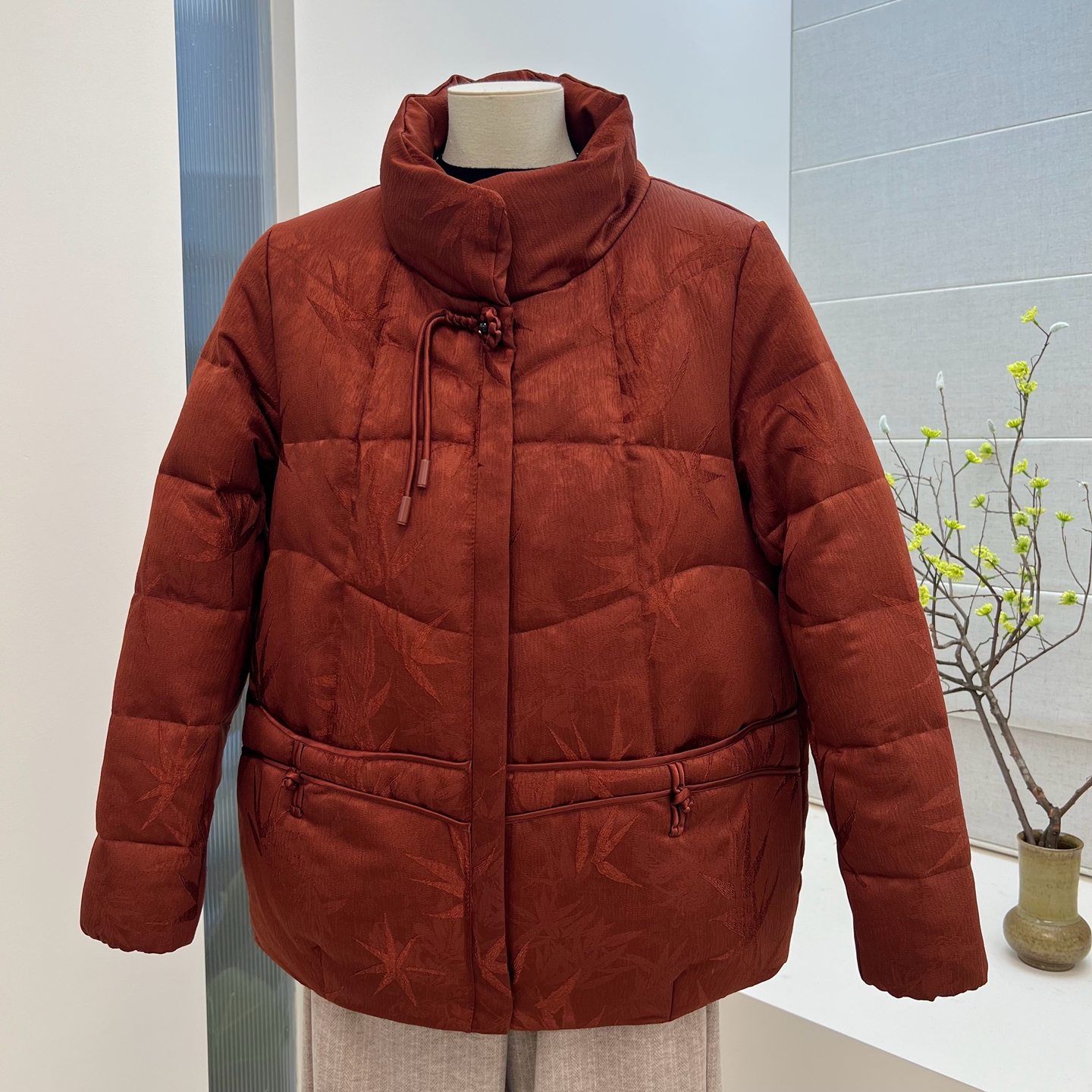 冬季奶奶装90绒羽绒服短款外套