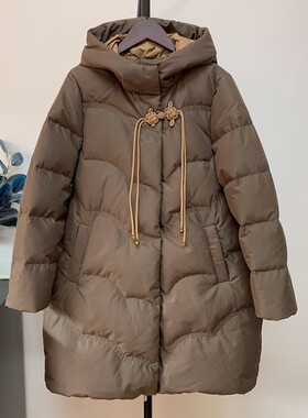 冬季妈妈装羽绒服中长款90绒外套