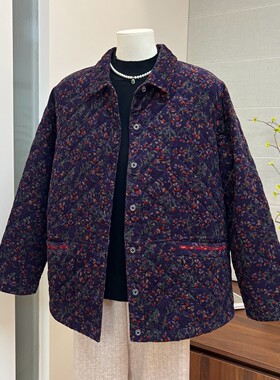 冬季奶奶装花色厚棉袄外套