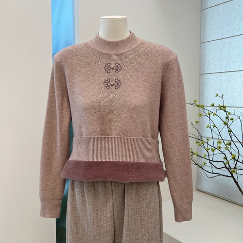 老年人冬季保暖针织毛衣半高领