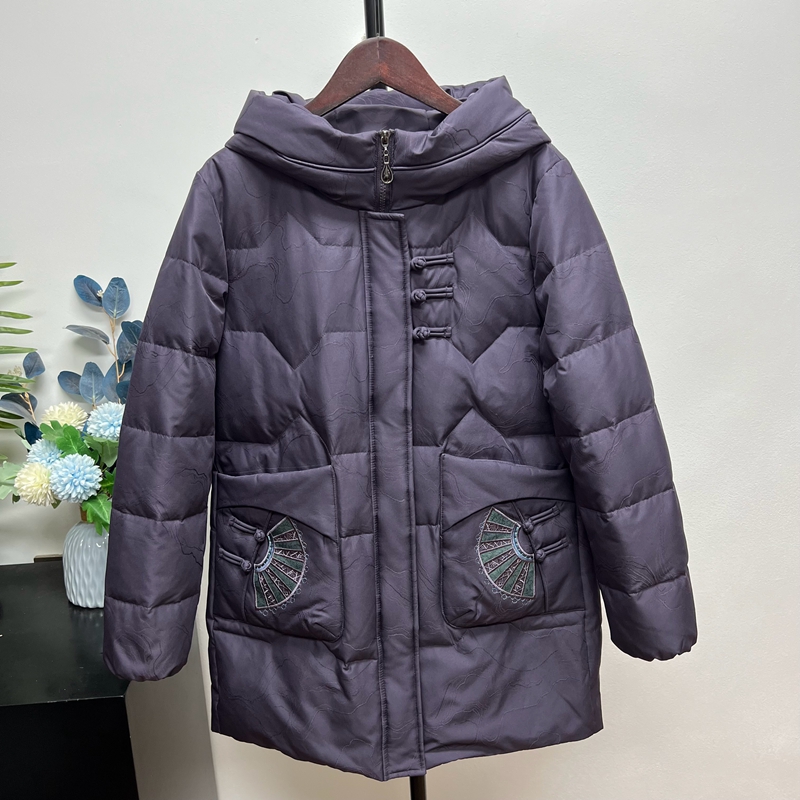 冬季妈妈装保暖羽绒服外套