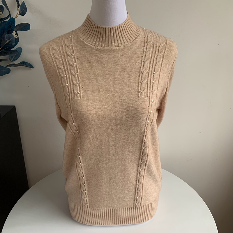 秋冬半高领中老年妈妈装针织衫