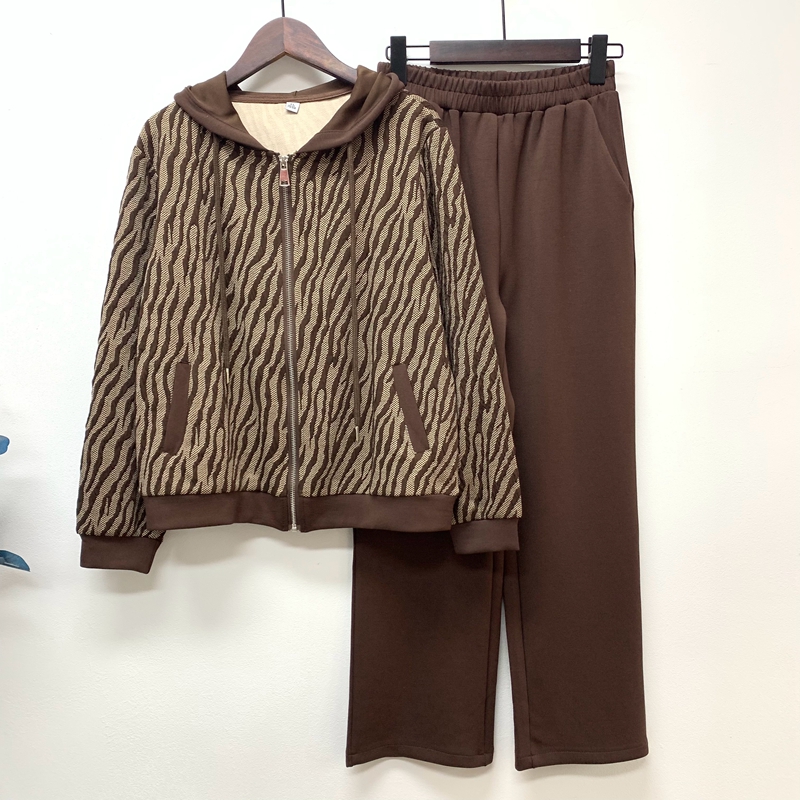 中年气质妈妈装春秋新款休闲运动套装中老年连帽春季两件套衣服女