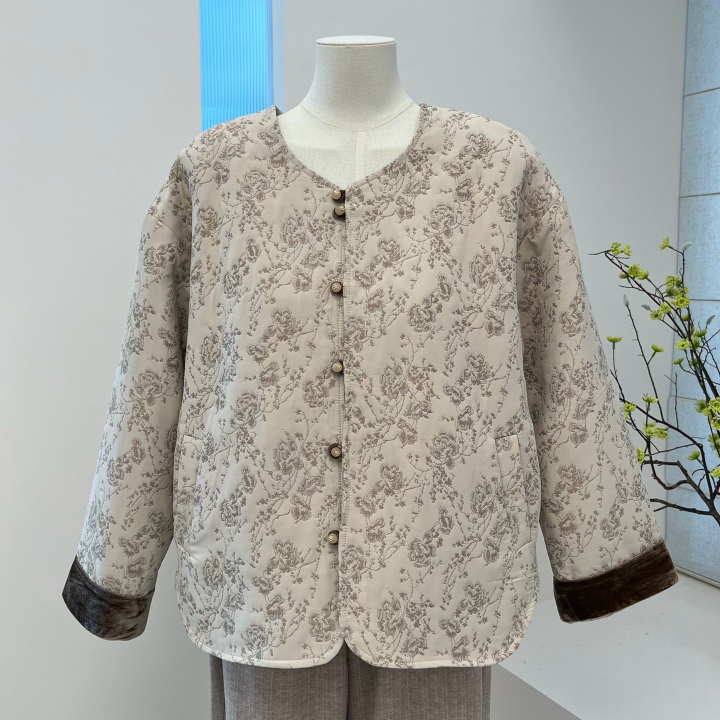 秋冬妈妈装棉衣中式碎花保暖棉服