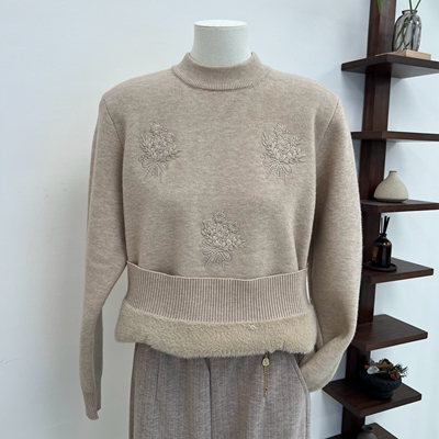 冬季妈妈装保暖针织毛衣加绒加厚